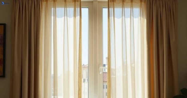 Dusty and dull curtains in pemulwuy-nsw before steam cleaning